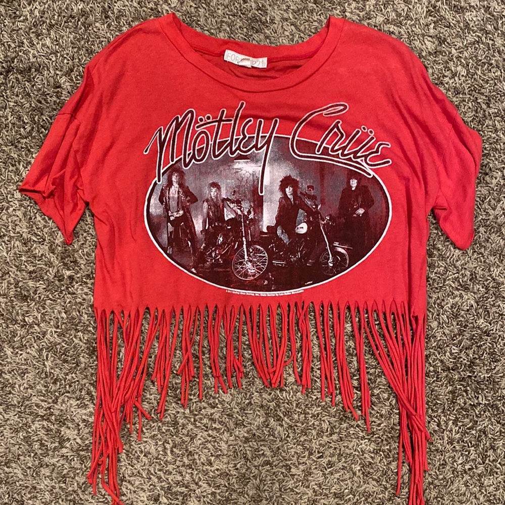 Motley Crue forever 21 fringe crop